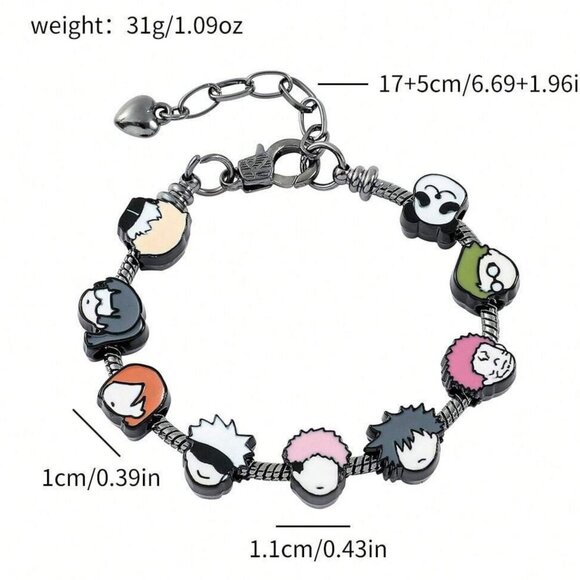 Jujutsu Kaisen Character Charm Bracelet – Anime Chibi Style Adjustable Jewelry - Picture 2 of 7